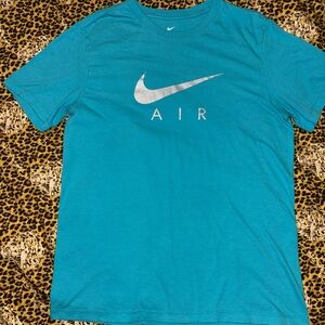 Nike Aqua T-Shirt with Metallic Logo